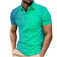 thumbnail image 3 of DDAPJ pyju Fashion Polos for Men Gradient Print Collared T-shirt Short Sleeve Casual Golf Shirt Moisture Wicking Tennis Shirts Lightning Sales of Today Multicolor XXXL, 3 of 6