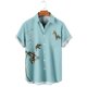 thumbnail image 4 of Camisas Hawaianas Para Hombre Camisa de manga corta con estampado de loro hawaiano simple para hombre, camisa de manga corta con solapa y botones, blusa con cuello vuelto superior (Light Blue, M), 4 of 5