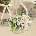 thumbnail image 3 of Small Artificial Rattan Woven Flower Basket with Ergonomic Handle Mini Decorative Basket for Wedding Photography Props Home Organization and Storage, 3 of 5