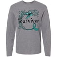 thumbnail image 3 of Inktastic Ovarian Cancer Survivor- Butterfly Ribbon Long Sleeve T-Shirt, 3 of 5