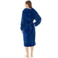 thumbnail image 2 of PAVILIA Women Hooded Plush Soft Robe | Fluffy Warm Fleece Sherpa Shaggy Bathrobe (L/XL, Royal Blue), 2 of 7