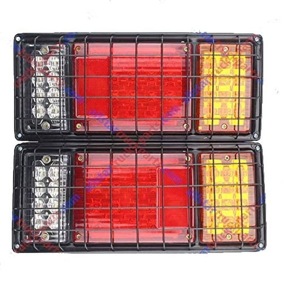 2Pcs LED Truck Trailer Tail Lights Bar Kit - 40 LED Waterproof Tail Turn Signal Brake Running Reverse Light with Iron Net Protection - 5 Wires, 10V-30V for Truck Boat Trailer UTV RV Camper