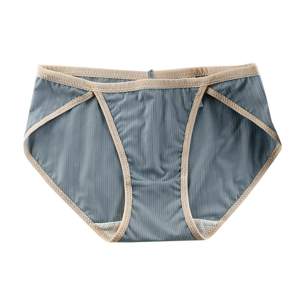 Aayomet Panties for Women Simple Low Waist Briefs Sexy Panties (Blue, L)