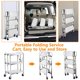thumbnail image 5 of Yeshouse Carro utilitario plegable de acero inoxidable, carro rodante de 3 estantes con alta capacidad de carga para uso en almacenes, hogares o comercios, 5 of 7