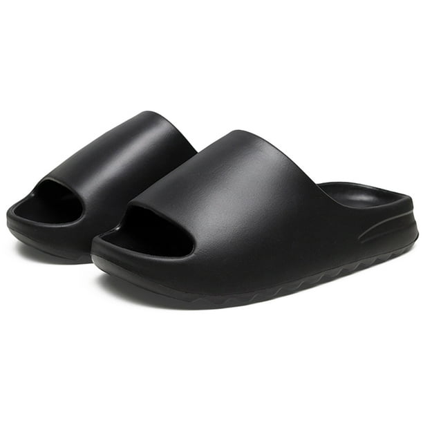 Almohada unisex Sandalias baño ducha con suela gruesa antideslizante (Negro 38-39)