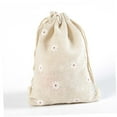 thumbnail image 3 of OFFIGAM 24pcs Drawstring Storage Pouch White Daisy Pattern for Jewelry Daily Use, 3 of 8