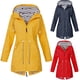 thumbnail image 1 of Farfi Moda mujer invierno color sólido cordón con capucha chaqueta de cremallera abrigo al aire libre azul oscuro Farfi Chaqueta, 1 of 2
