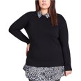 thumbnail image 1 of City Chic chandail-Over Léopard des Neiges pour Femmes, Noir, Grande Taille, M/18W, 1 of 1