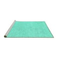 thumbnail image 2 of Ahgly Company Machine Washable Indoor Rectangle Solid Turquoise Blue Modern Area Rugs, 2' x 3', 2 of 4