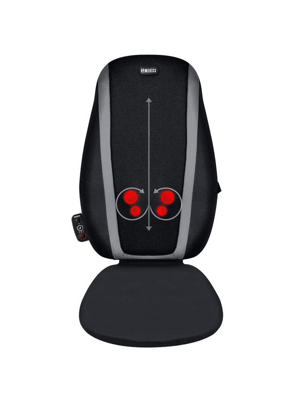 Homedics Shiatsu Massage Cushion with Soothing Heat, Deep-Kneading Massage, 3 Massage Zones, Relax Overworked Muscles, Release Tension, Reduce Back Pain