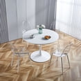 thumbnail image 5 of Set of 4 PP Plastic Dining Chairs with Metal Legs, Plastic Seat, Transparent, 5 of 9