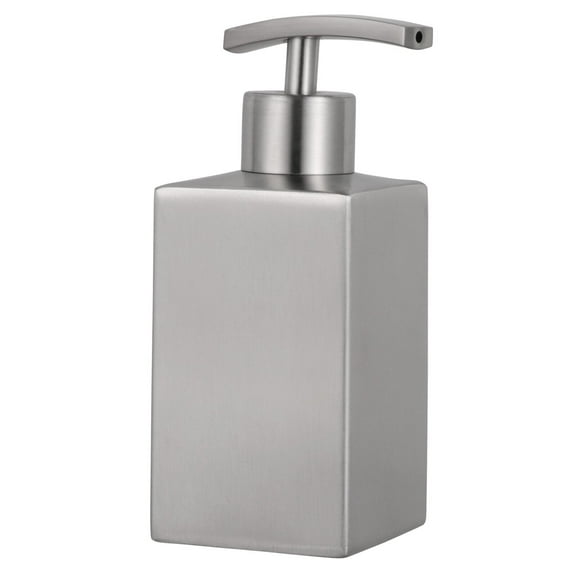 Bath Lotion Dispenser,Stainless Steel Soap Dispenser, Rust-Proof Brushed Nickel Liquid Hand Dish Soap Dispenser Pump for Bathroom & Kitchen, (358ml -Square)