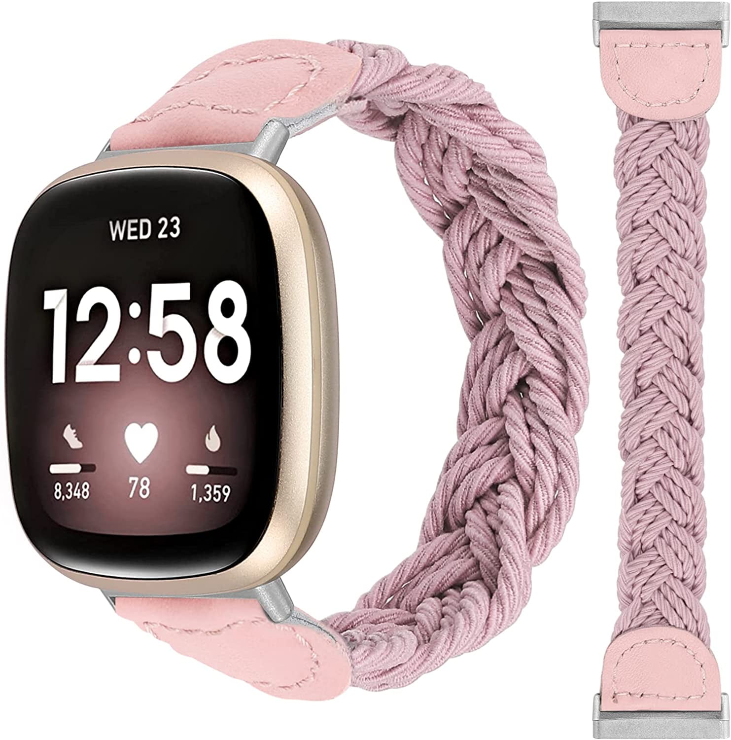 Wearlizer Braided Bands Compatible with Fitbit Versa 4/Versa 3/Fitbit
