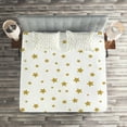 thumbnail image 2 of Ambesonne Birthday Quilted Coverlet 3 Pcs, Yellow Stars Pattern, Queen Size, Yellow and White, 2 of 2