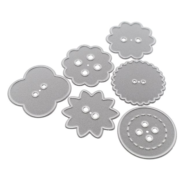 Troqueles de corte de botones, plantilla de Metal para decoración de tarjetas de álbum de recortes, 6 uds.