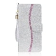thumbnail image 2 of Leather For Samsung Galaxy A56 5G Case 6.7",Glitter Sparkly Bling Flip Wallet Leather Case With Card Holder Shockproof Kickstand Protective Phone Cases Cover,Silver,For Galaxy A56(5G), 2 of 7