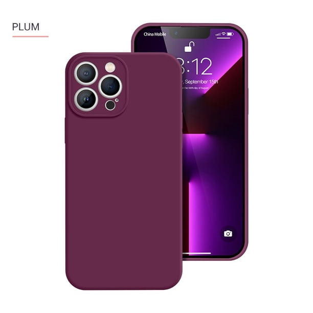 Funda de teléfono de silicona líquida Original para iPhone 11, 12, 13, 14 Plus Pro Max, cubierta de borde recto para iPhone 14, fundas de protección completa Fivean unisex