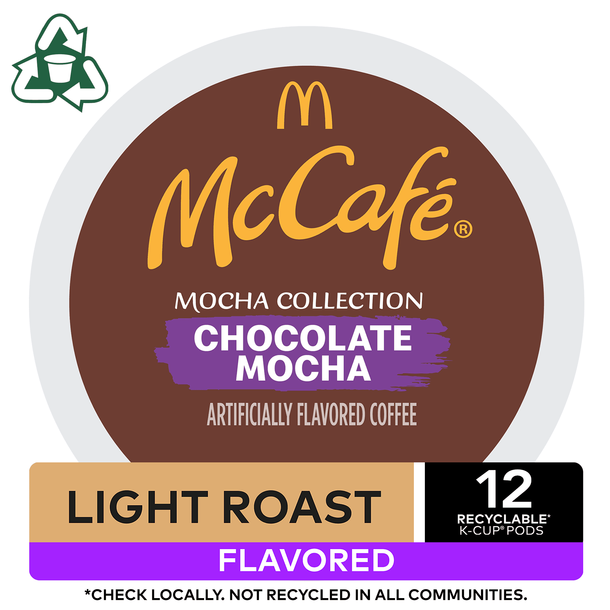 McCafe Mocha Collection Chocolate Mocha KCup Coffee Pods, Light Roast, 12 Count For Keurig