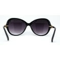 thumbnail image 4 of Womens Luxury Foliage Rhinestone Jewel Hinge Butterfly Designer Sunglasses Black Smoke, 4 of 4