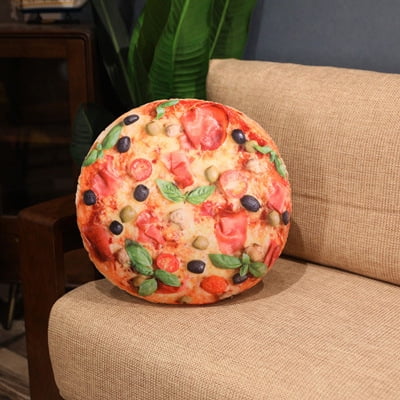 1pcs 17.7in Simulated Pizza Shaped Plush Toys, Soft Bedside Sofa Pillows, Used for Home Decoration as Birthday Gifts