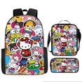 thumbnail image 1 of New cartoon Kuromi school bag three-piece set for primary and secondary school students, 1 of 1