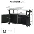 thumbnail image 3 of Outdoor Grill Cart Bar Cart, Metal Kitchen Island with Storage Cabinet and 4 Lockable Wheels, Grill Table with Stainless Steel Top, Trash Holder & Spice Rack for Garden & BBQ, 3 of 9