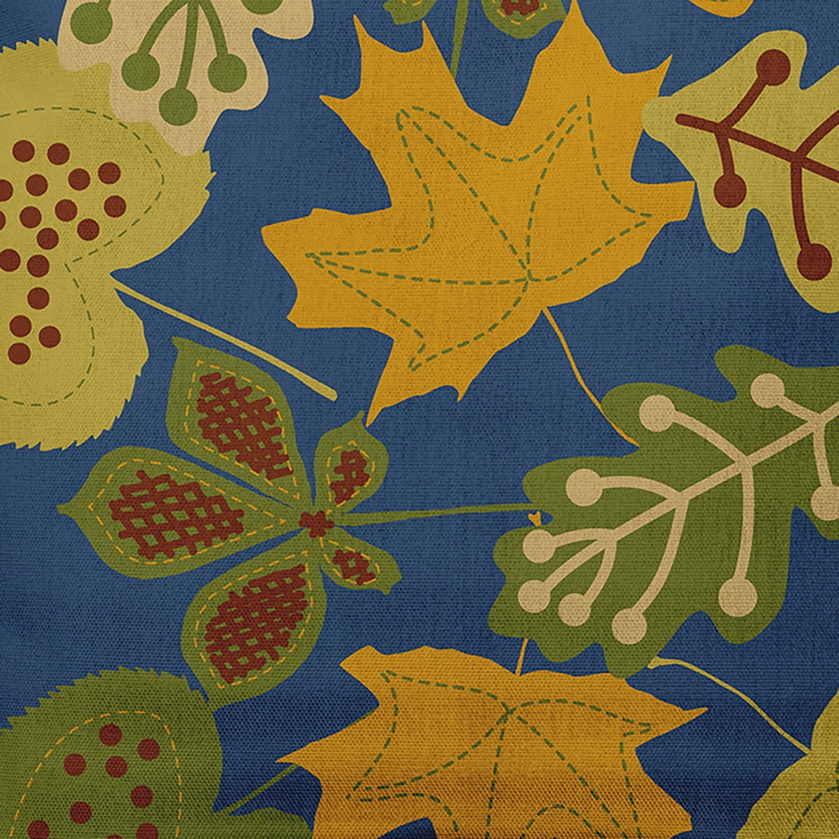16" x 16" Simply Daisy Fall Leaves Polyester Indoor/Outdoor Pillow, Blue Qty 1