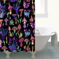 thumbnail image 4 of Purple Mushroom Black Pattern Shower Curtain 72"x72" ,Bathroom Decorative Shower Curtains Set with 12 Hooks,Modern Waterproof Washable Shower Curtain, 4 of 6
