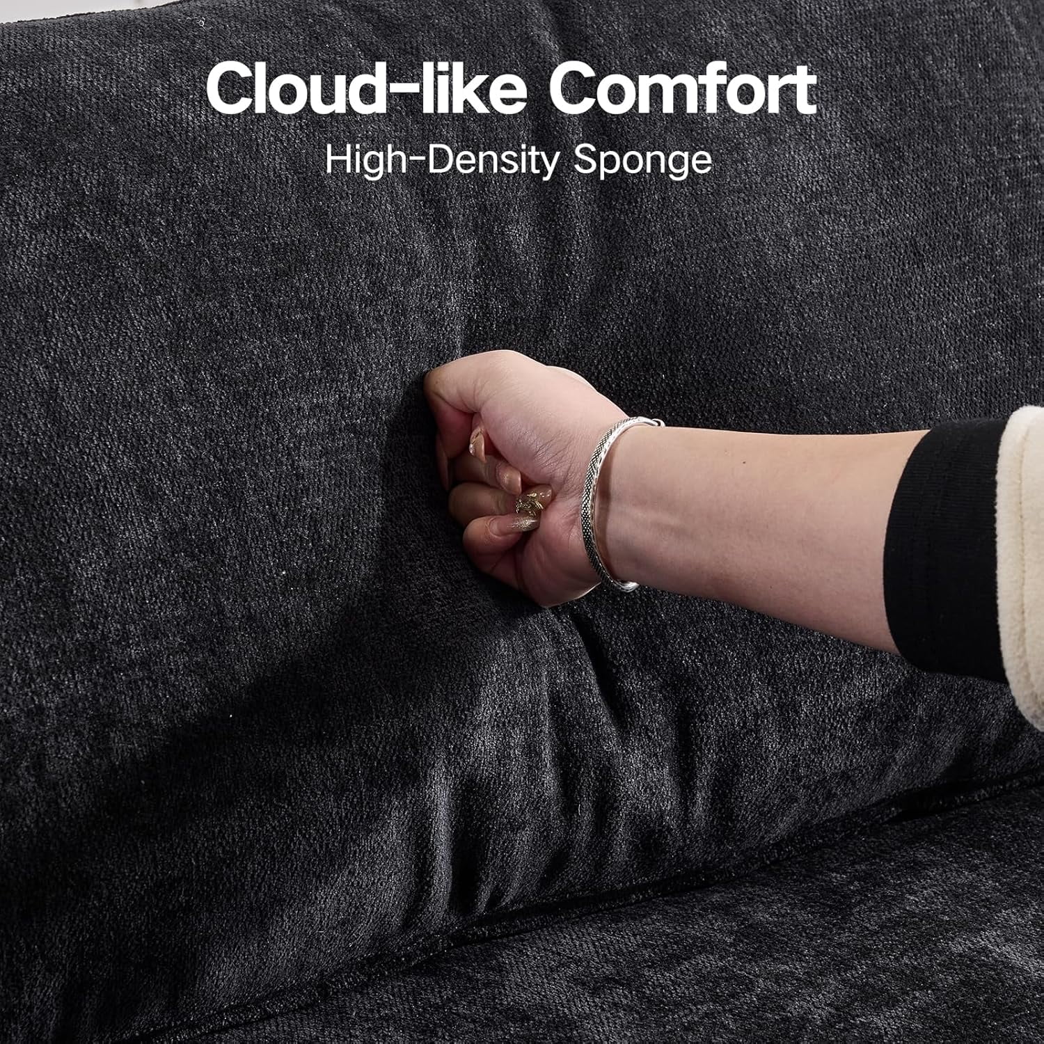 7 Seater Cloud Couch, No Assembly Required Modular Boneless Sofa, Comfy Deep Seat Sectional Sofa for Living Room, Bedroom, Apartment