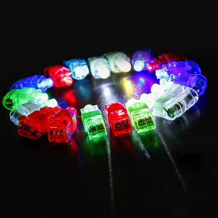 Kohree 100pcs LED Finger Lights, 20 Hours Illumination Ring Laser Beams Light for Rave