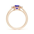thumbnail image 2 of ANGARA Natural Tapered Shank 1.25 ct Tanzanite Ring with Diamond Accents in 14K Rose Gold for Women (Size-8x6mm) | December Birthstone, Anniversary, Jewelry Gift for Women | Natural Tanzanite Ring, 2 of 9