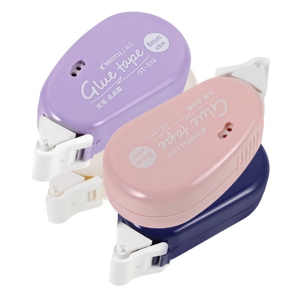 BESTOYARD 4Pcs Double Sided Adhesive Tape Roller with Dispenser Assorted Colors Strong Hold