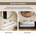 thumbnail image 3 of Los Flexi 43" x 16" Trough Sink, Extra Large Rectangular Ceramic Vessel Sink with Dual Faucet Holes and Pop-Up Drain for Wall-Mount & Above-counter, 3 of 13
