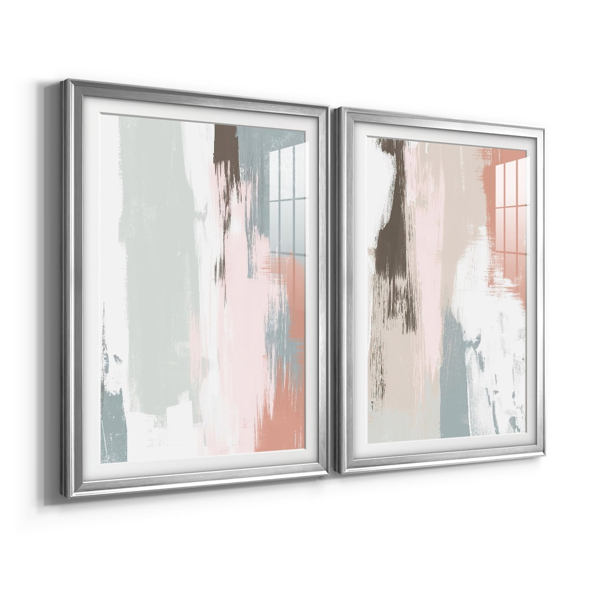 Wexford Home Sandstone Peel III Premium Framed Print, 30.5" x 42.5" - Ready to Hang, Silver (Set of 2)