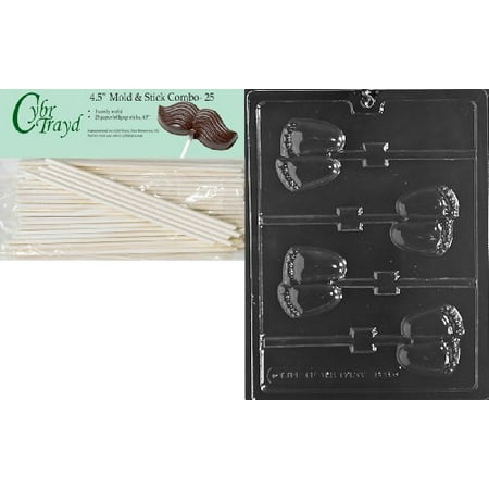 Baby Feet Lollipops - Cybrtrayd 45St25-B065 Chubby Baby Feet Lolly Chocolate Candy Mold with 25-Pack 4.5-Inch Lollipop Sticks