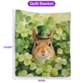 thumbnail image 5 of Happy Squirrel Welcome St Patrick's Day Lucky Shamrocks Clover Quilt Blanket Pet Small Animal Lover Cozy Comforter Throw Blanket - 22001, 5 of 5