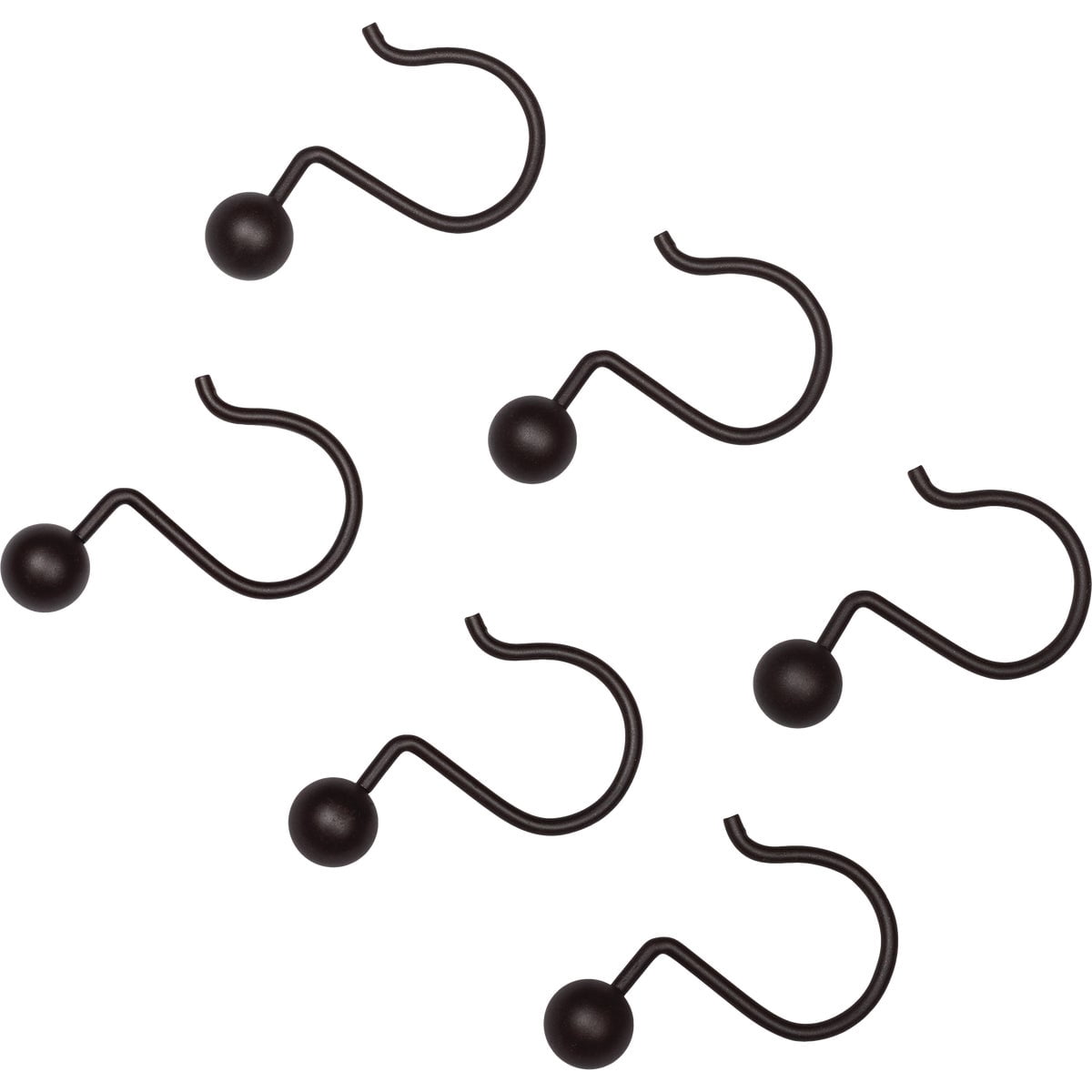 Zenith Shower Curtain Ball Hook Bronze Style - Aluminum, Plastic - 12 Count, Multicolor