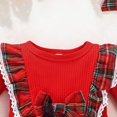 thumbnail image 2 of Vestido de cuadros de moda para bebé Vestido de cuadros de manga larga para niños de Navidad Vestido con lazo, 2 of 6