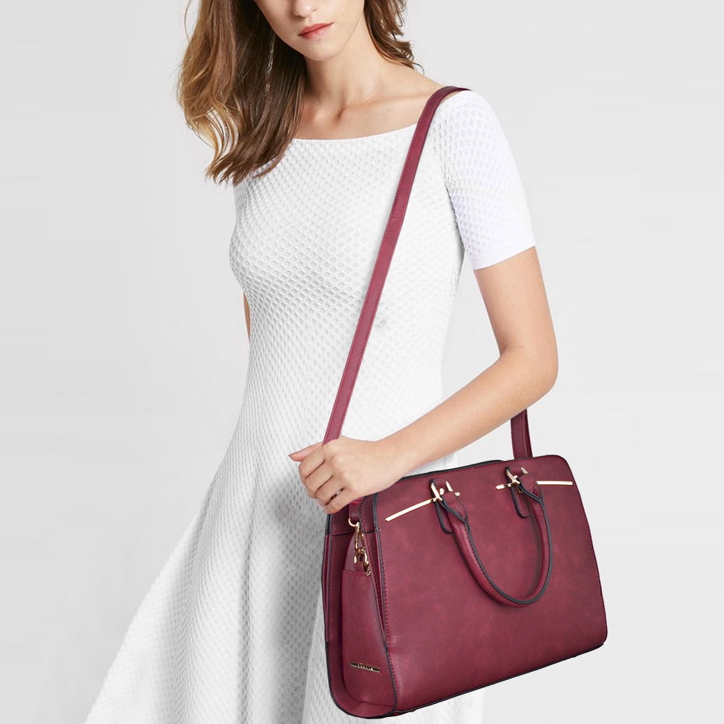 Dasein Women Satchel Handbags Shoulder Purses Totes Top Handle Work Bags with 3 Compartments