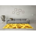thumbnail image 3 of Ahgly Company Machine Washable Indoor Square Abstract Yellow Modern Area Rugs, 4' Square, 3 of 4