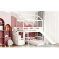 thumbnail image 5 of [ US IN STOCK] Twin Over Twin Bunk Bed with Two Drawers and Slide, House Bed with Slide, White, 5 of 9