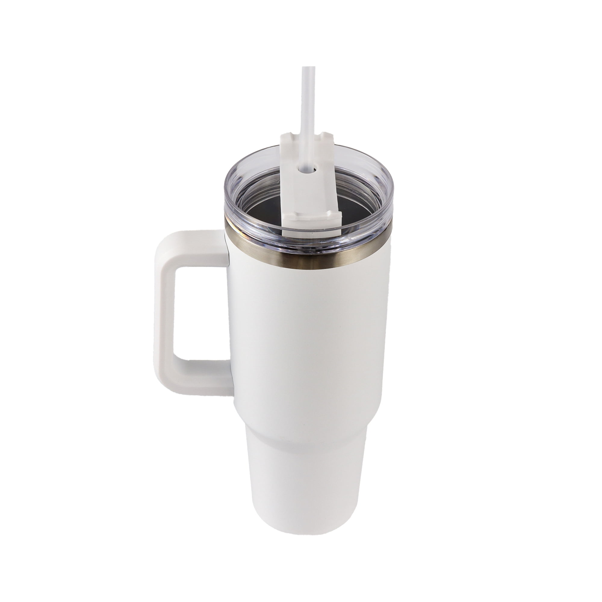 Hello Hobby 40oz Stainless Steel Tumbler with Handle and Lid Straw, Double Wall Insulated, White Blank