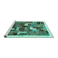 thumbnail image 2 of Ahgly Company Machine Washable Indoor Square Abstract Turquoise Blue Contemporary Area Rugs, 6' Square, 2 of 4