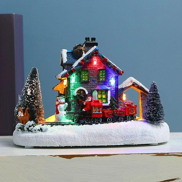 Casa de Navidad Pueblo Artesanía Ciudad Colección de iluminación Árboles de Navidad Sa Centperpieces Festival perfecl Casa Pueblo