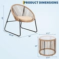 thumbnail image 2 of Soonbuy 3 Piece Outdoor Seating Acapulco Chair，Glass Top Side Table and 2 Chairs with Cushions PE Rattan All-Weather Patio Conversation Bistro Set for Patio Gardenet, 2 of 8