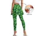 thumbnail image 4 of FUIALDOLG Green Leaves Skirted Leggings with Pocket St Patrick Day Active Skort Athletic Ruffle Pleated Golf Skirt with Leggings Celebrate Holiday Party Outfits,Size M, 4 of 7