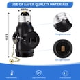 thumbnail image 4 of SHUWND 2 PACKS E26 Light Socket to Plug Adapter with Pull Chain Switch, Heat-Resistant 2 Prong Light Socket Outlet Light Socket Adapter for Garage Porch, Black, 4 of 5