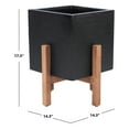 thumbnail image 5 of SAFAVIEH Borsla Modern Glam Square Patio Planter with Stand, Natural/Black, 5 of 7