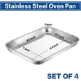 thumbnail image 2 of P&P CHEF Stainless Steel Toaster Oven Pan Set, 4-Pieces Mini Baking Pans, Round Smooth Edges & Healthy & Easy Clean, Rectangle 9 x 7 Inches, 2 of 7