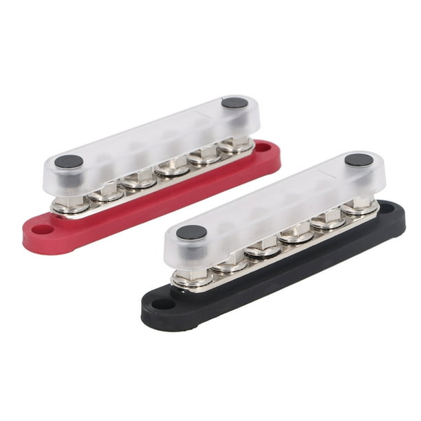 Bloque De Distribución De Energía, Resistente A La Erosión Capacidad De Alta Corriente M8x6 Tamaño De Perno 2PCS Barra Colectora De Batería Fácil Instalación 150A 300VAC